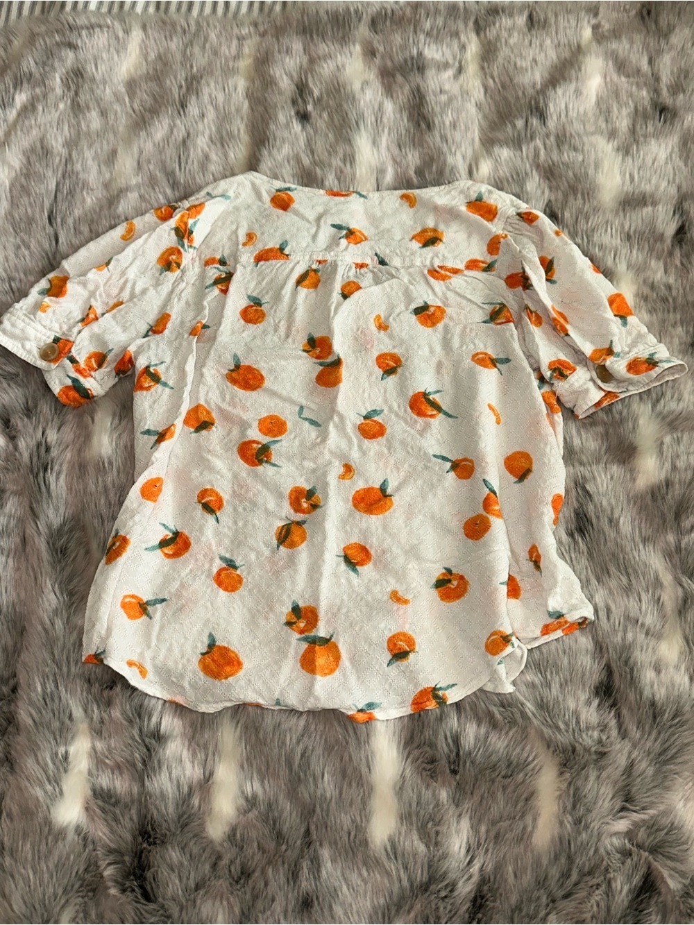Maeve Orange Fruit Button down top size 2 - Picture 6 of 6